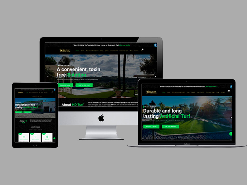 Premium Artificial Turf (Ecommerce Website, Website Hosting, Advertising)